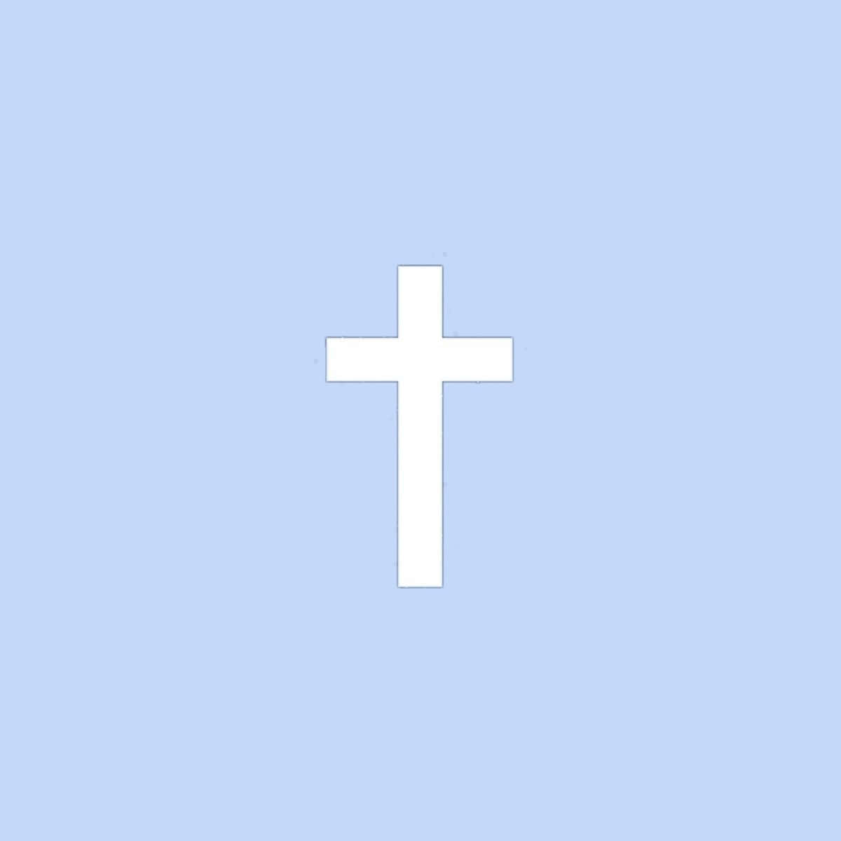 Blue Cross, white cross, soft blue background, SD Desktop Wallpaper