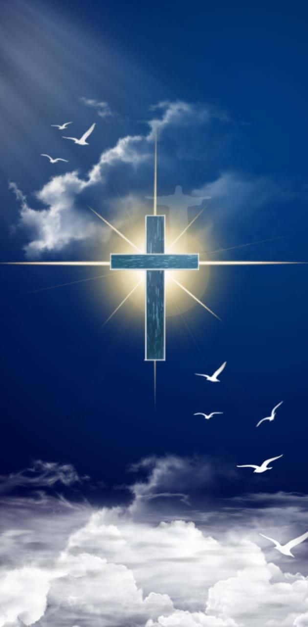 Blue Cross, cross, deep blue sky, HD Phone Wallpaper