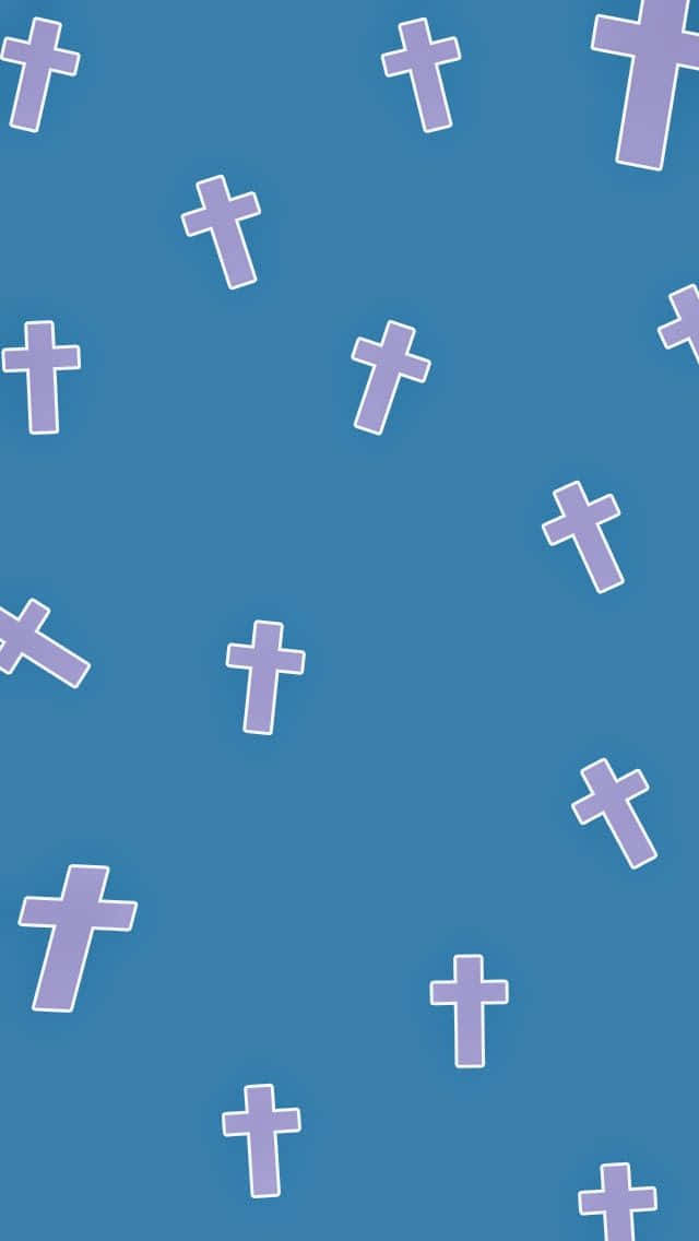Blue Cross, teal, purple crosses, SD Phone Wallpaper