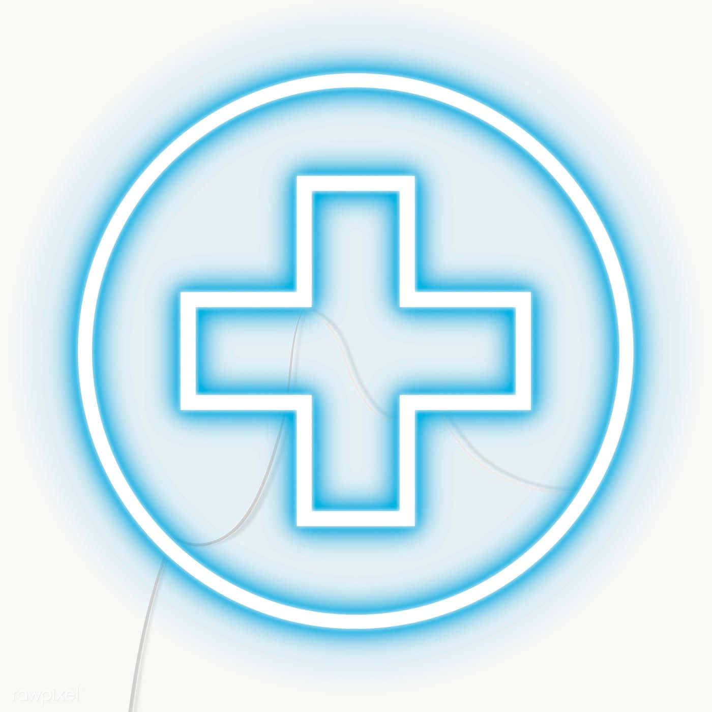 Blue Cross, glowing blue neon cross, circle, HD Desktop Wallpaper