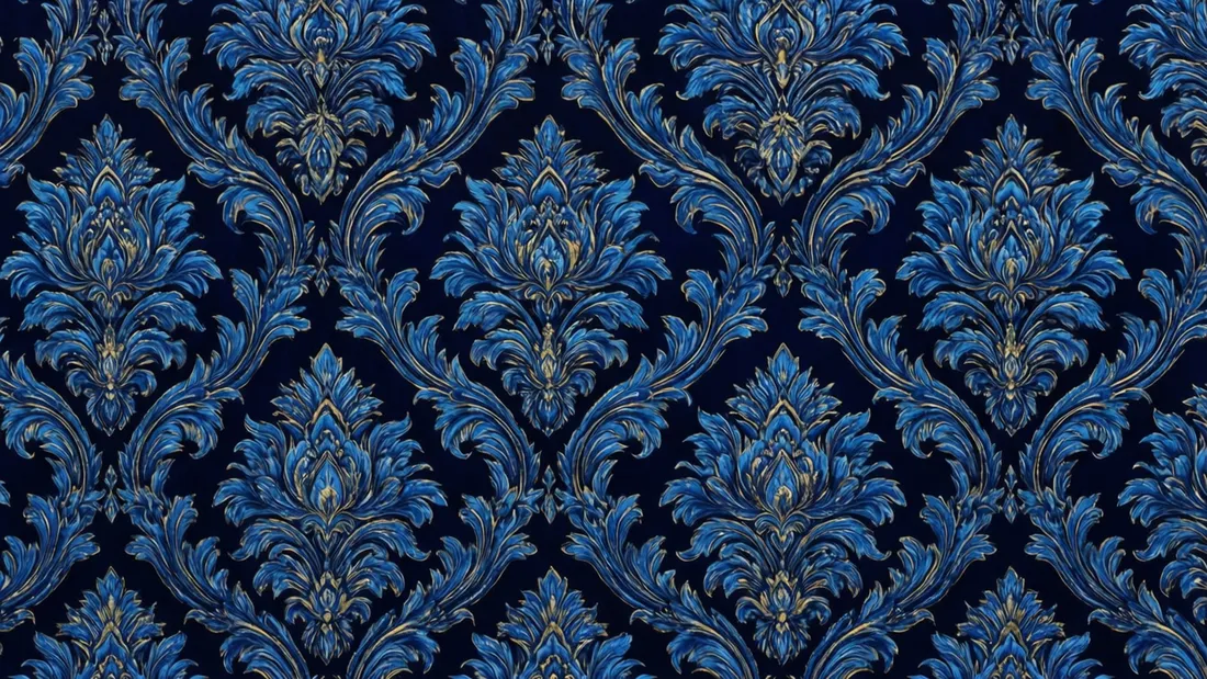 Blue Damask