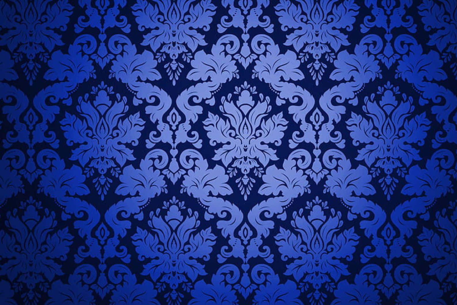 elegant blue damask pattern, rich blue tones, luxurious, HD Desktop Wallpaper