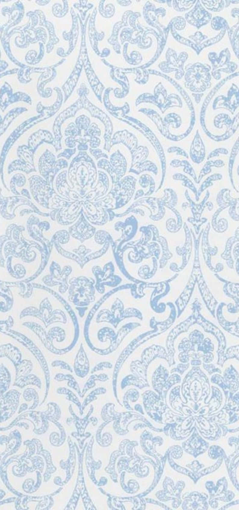 elegant blue damask pattern, light blue, floral, HD Phone Wallpaper