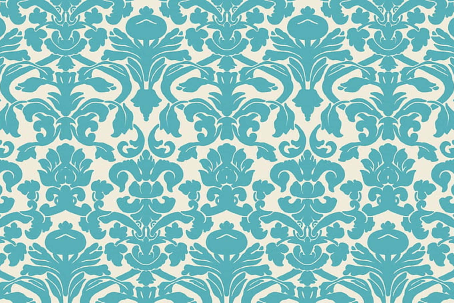 elegant blue damask pattern, teal damask pattern, creamy off-white background, HD Desktop Wallpaper