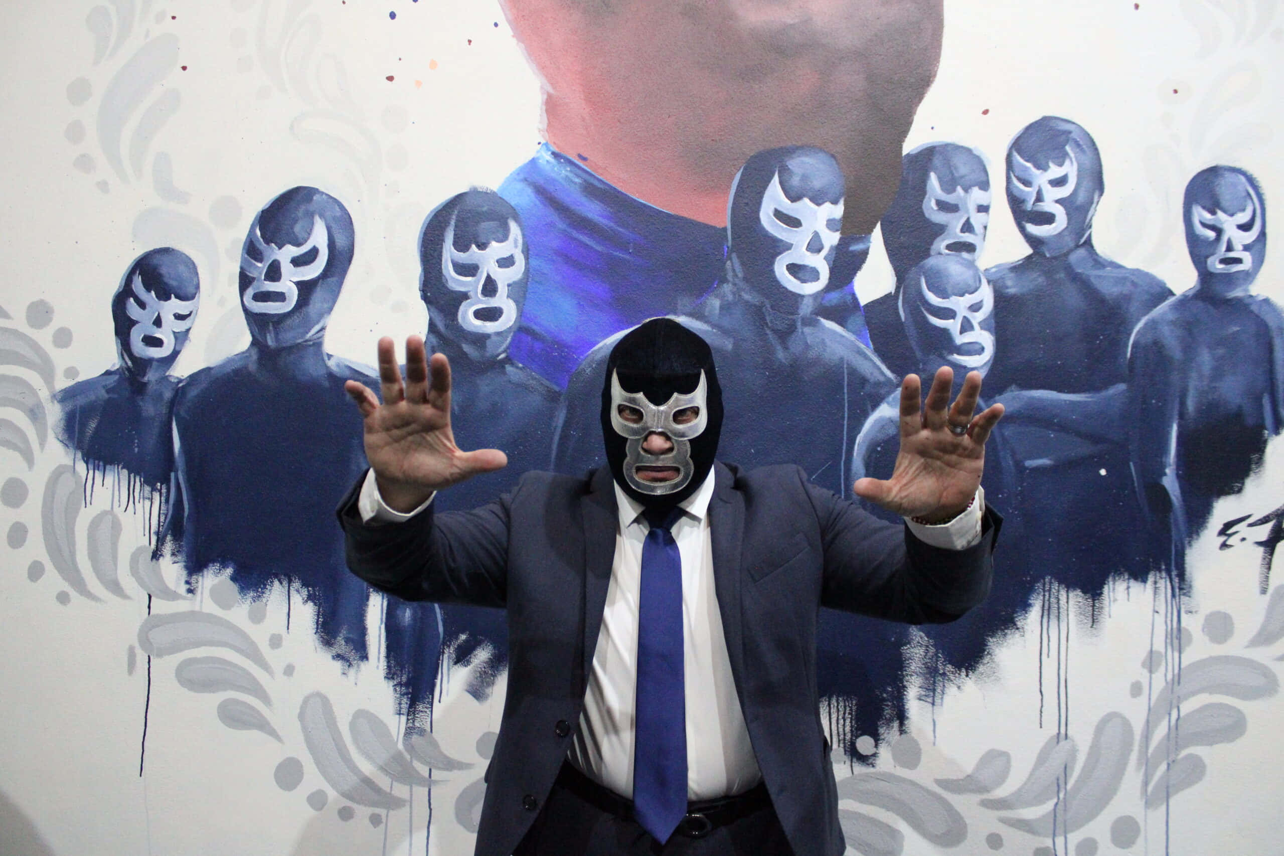 Blue Demon, masked luchador, suit, 2K Desktop Wallpaper