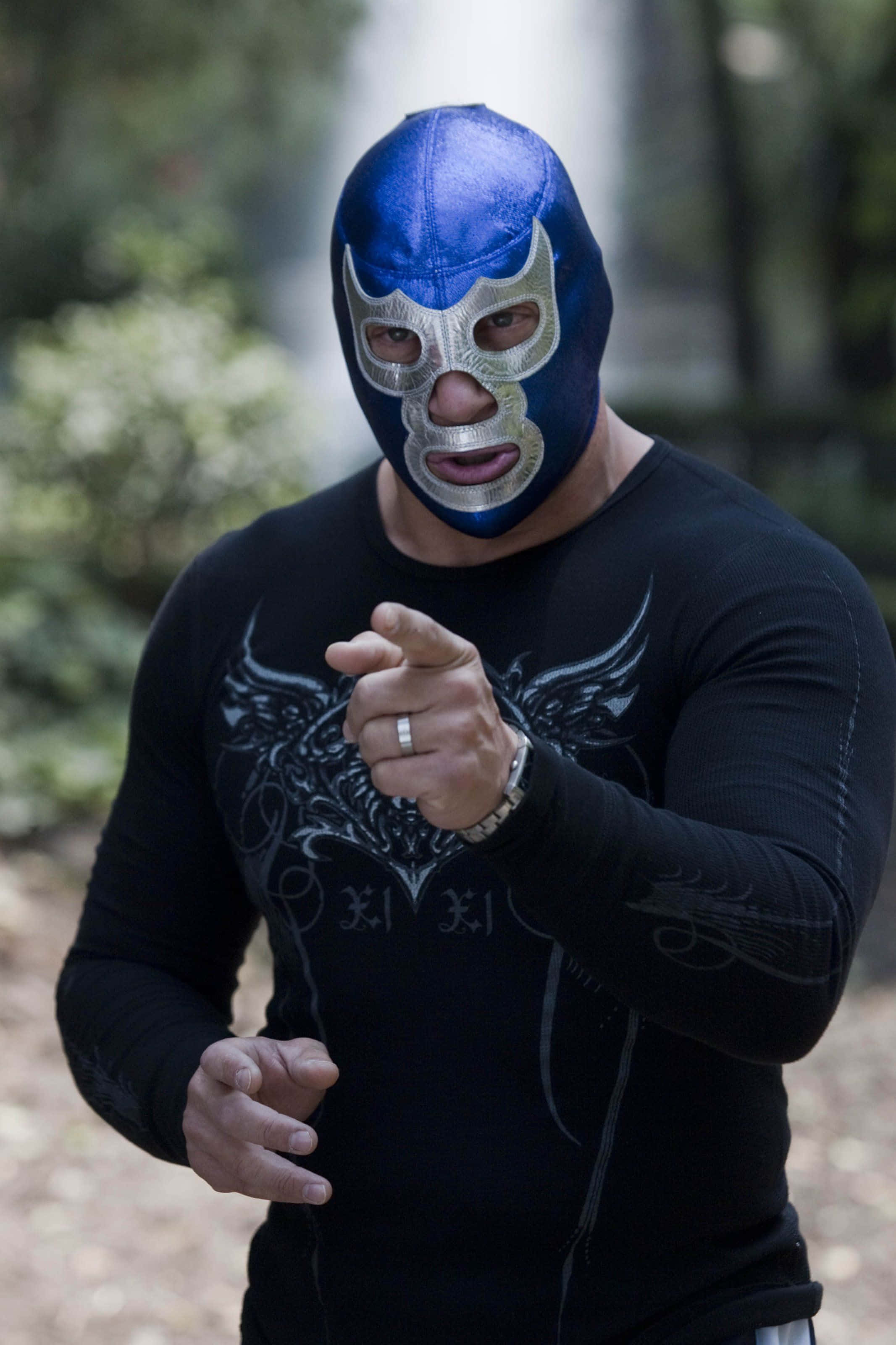 Blue Demon, legendary lucha libre, blue and silver mask, 2K Phone Wallpaper