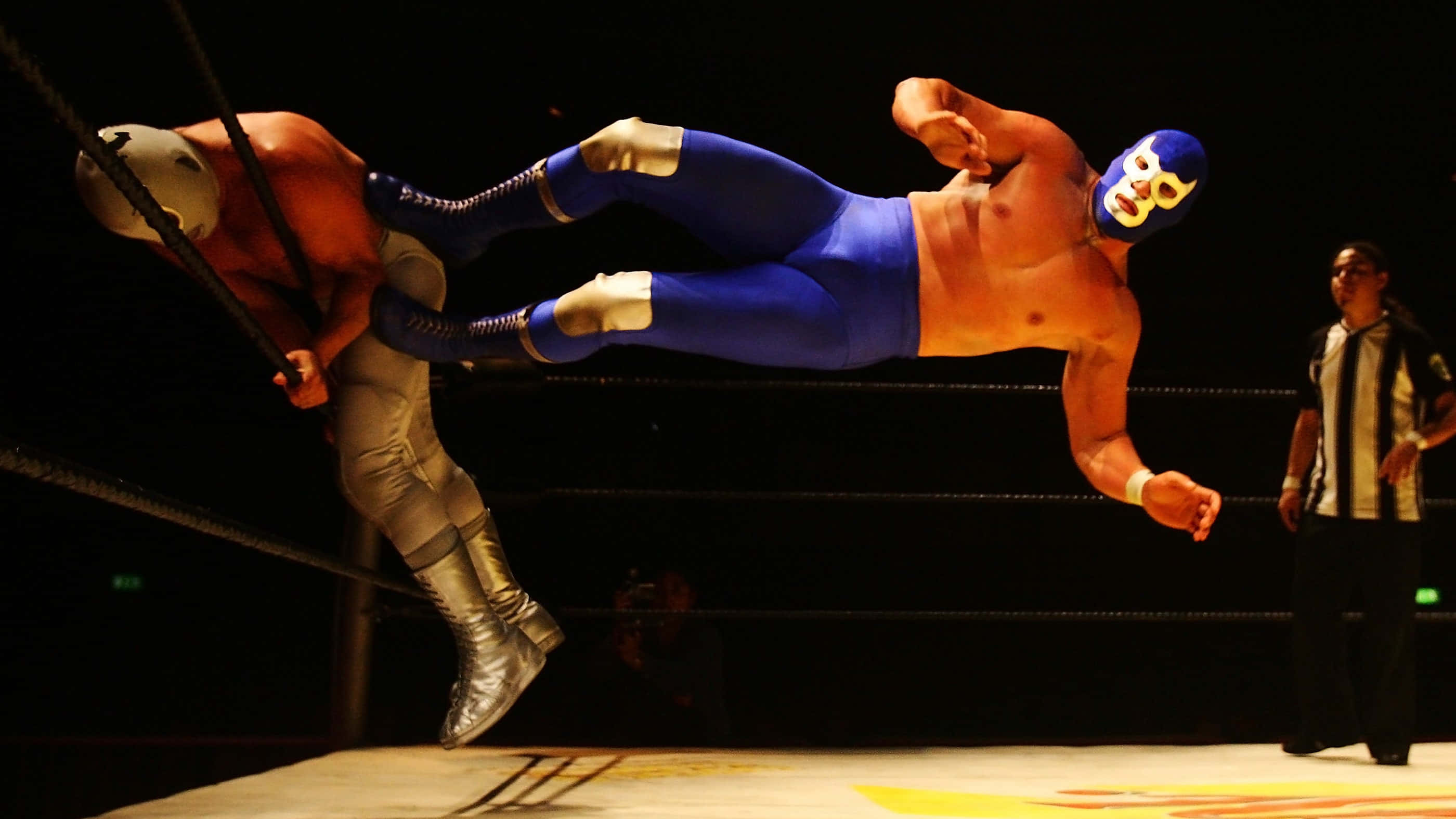 Blue Demon, flying kick, luchador, 2K Desktop Wallpaper