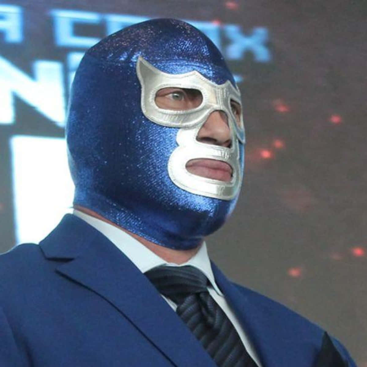 Blue Demon, glittering blue mask, suit, SD Desktop Wallpaper