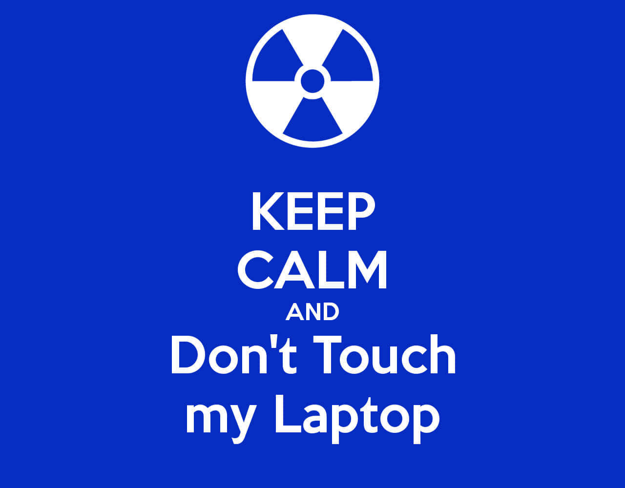 royal blue, white text, radiation symbol, HD Desktop Wallpaper