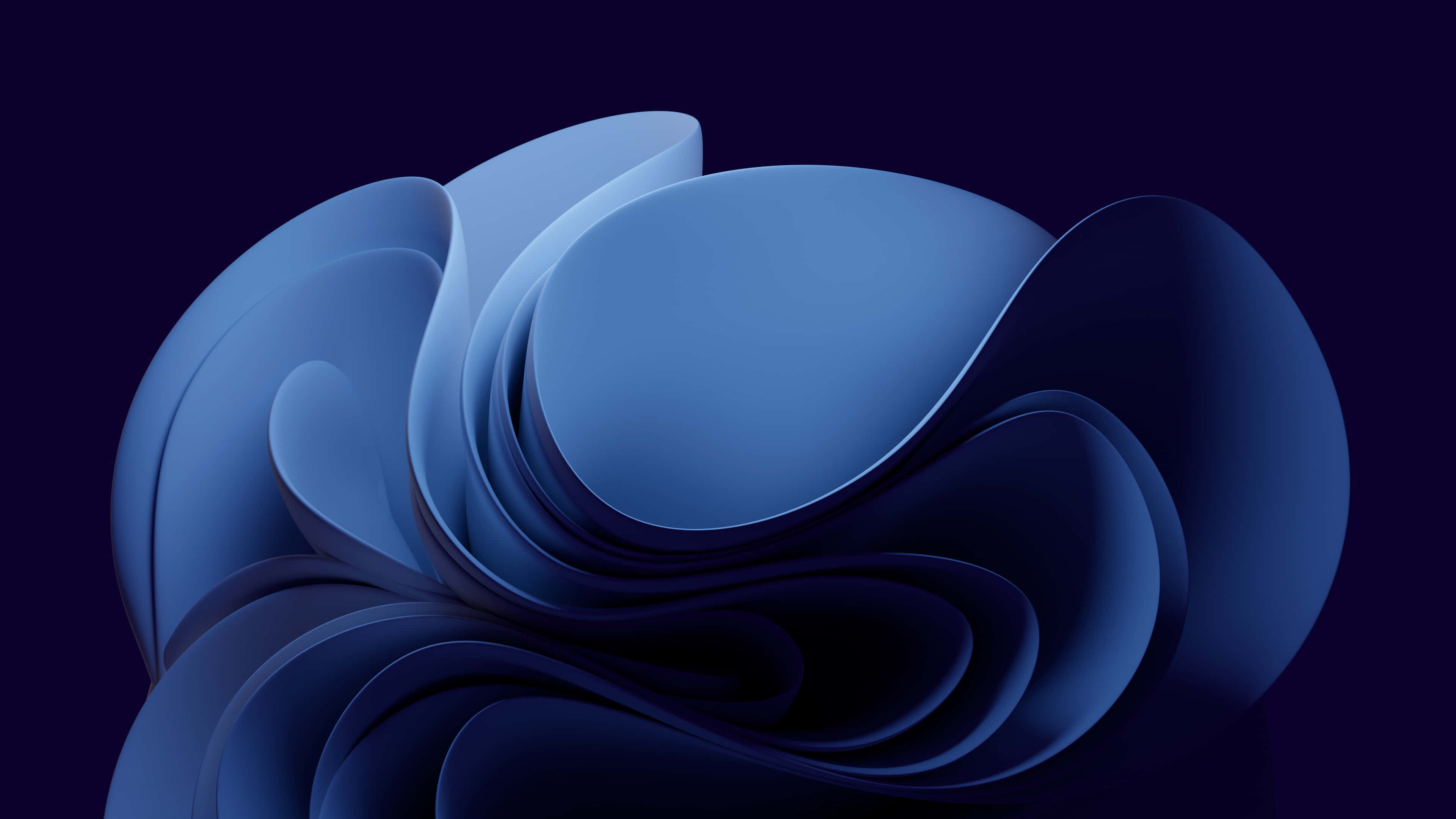 abstract blue, flowing blue ribbons, deep purple background, 4K Desktop Wallpaper