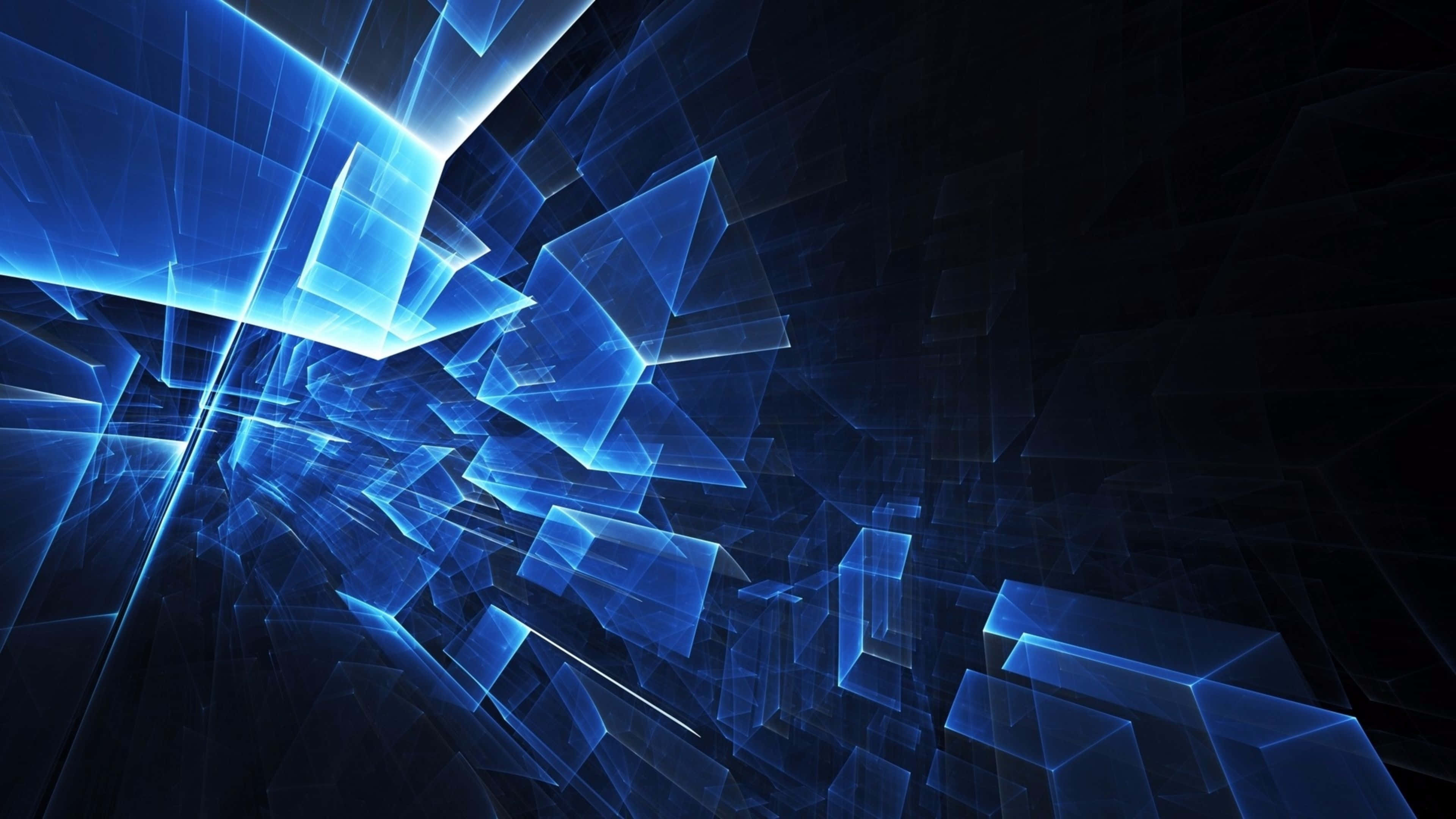 blue desktop, vibrant blue, geometric shards, 4K Desktop Wallpaper