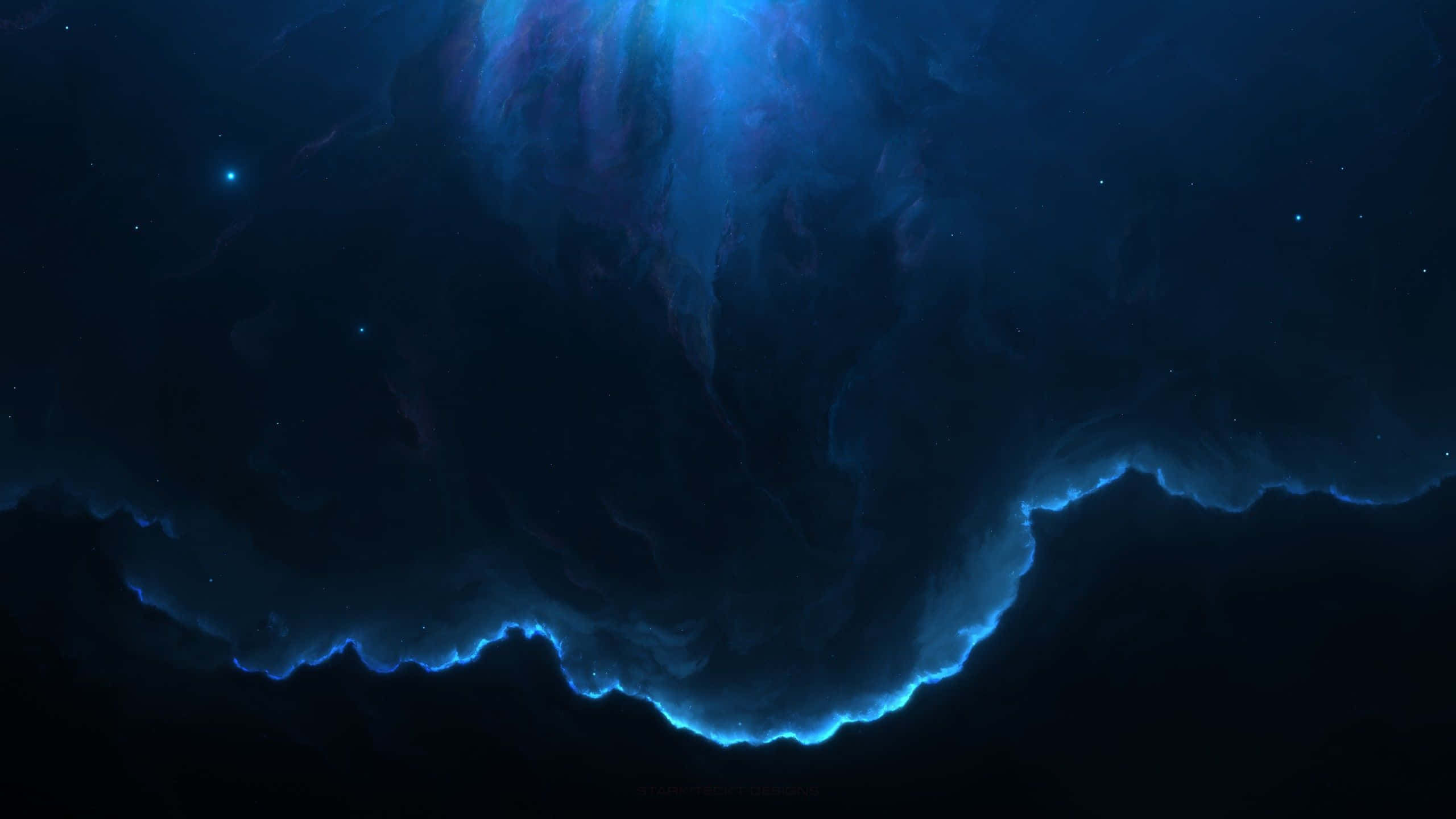 blue desktop, 2560 x 1440, cosmic nebula, 2K Desktop Wallpaper