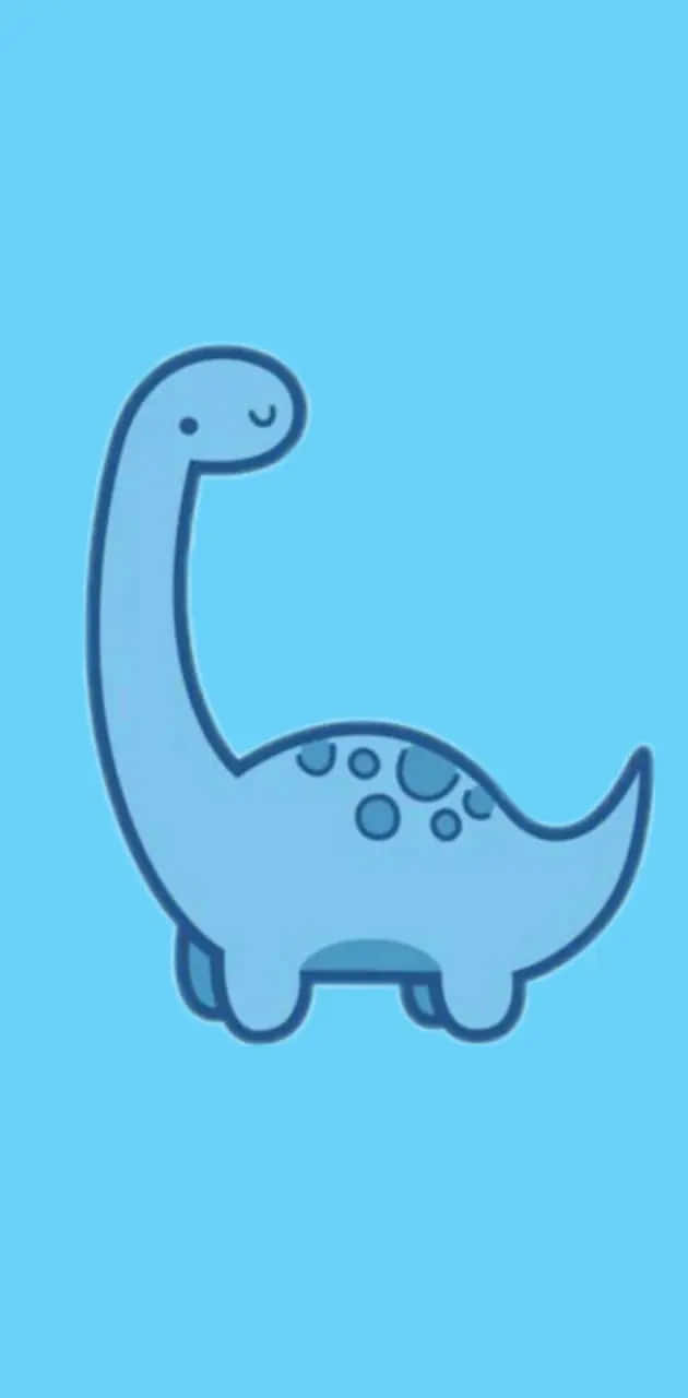 cute blue dinosaur, light blue, cartoon brontosaurus, HD Phone Wallpaper