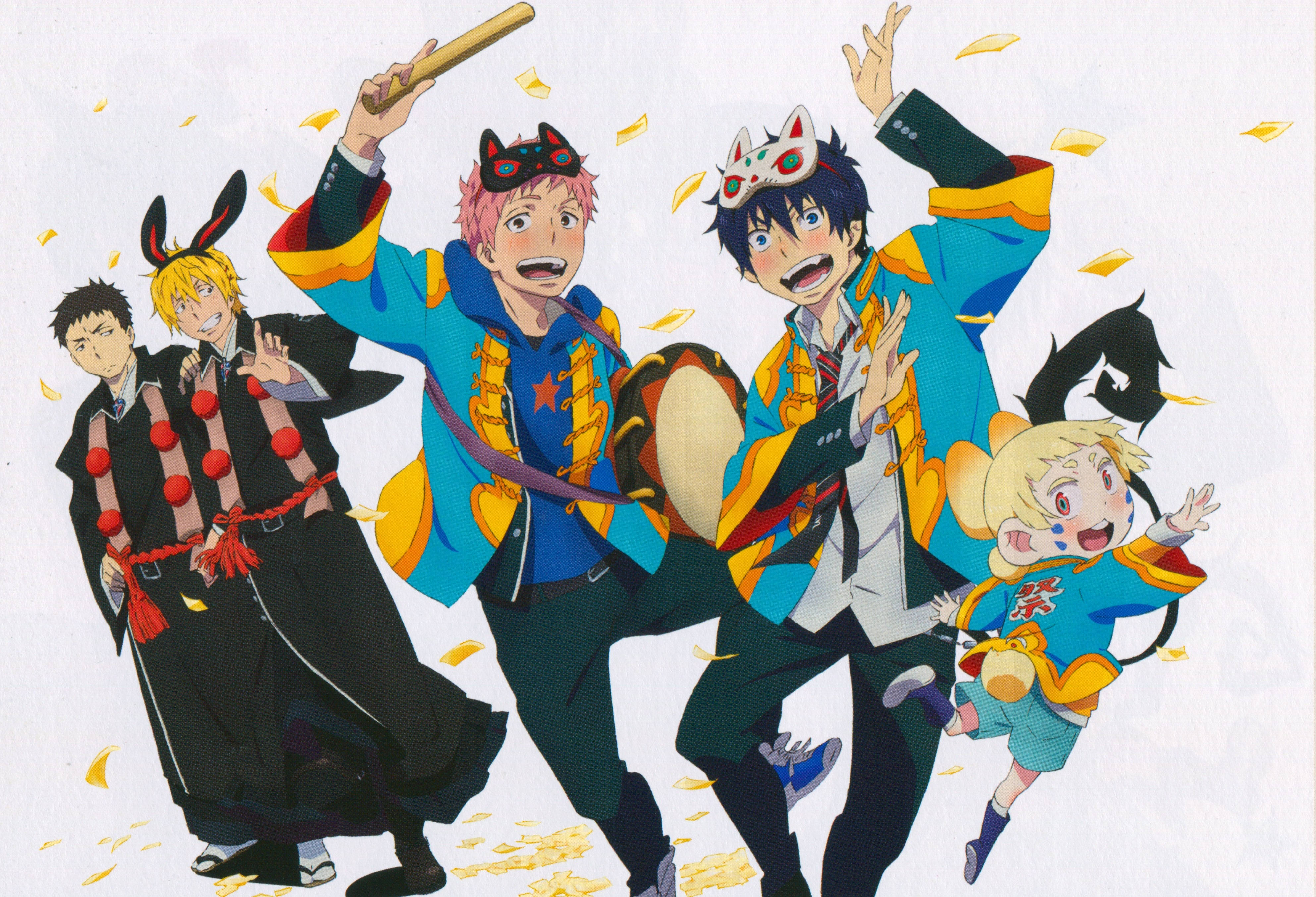 Blue Exorcist, fun festival, gold leaves, 4K Desktop Wallpaper