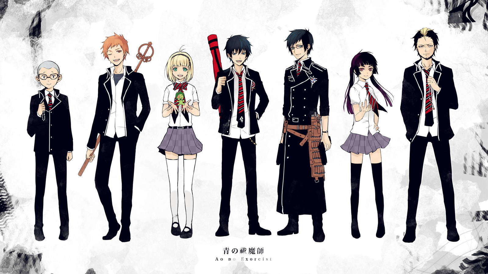 Blue Exorcist, characters, school uniforms, HD Desktop Wallpaper