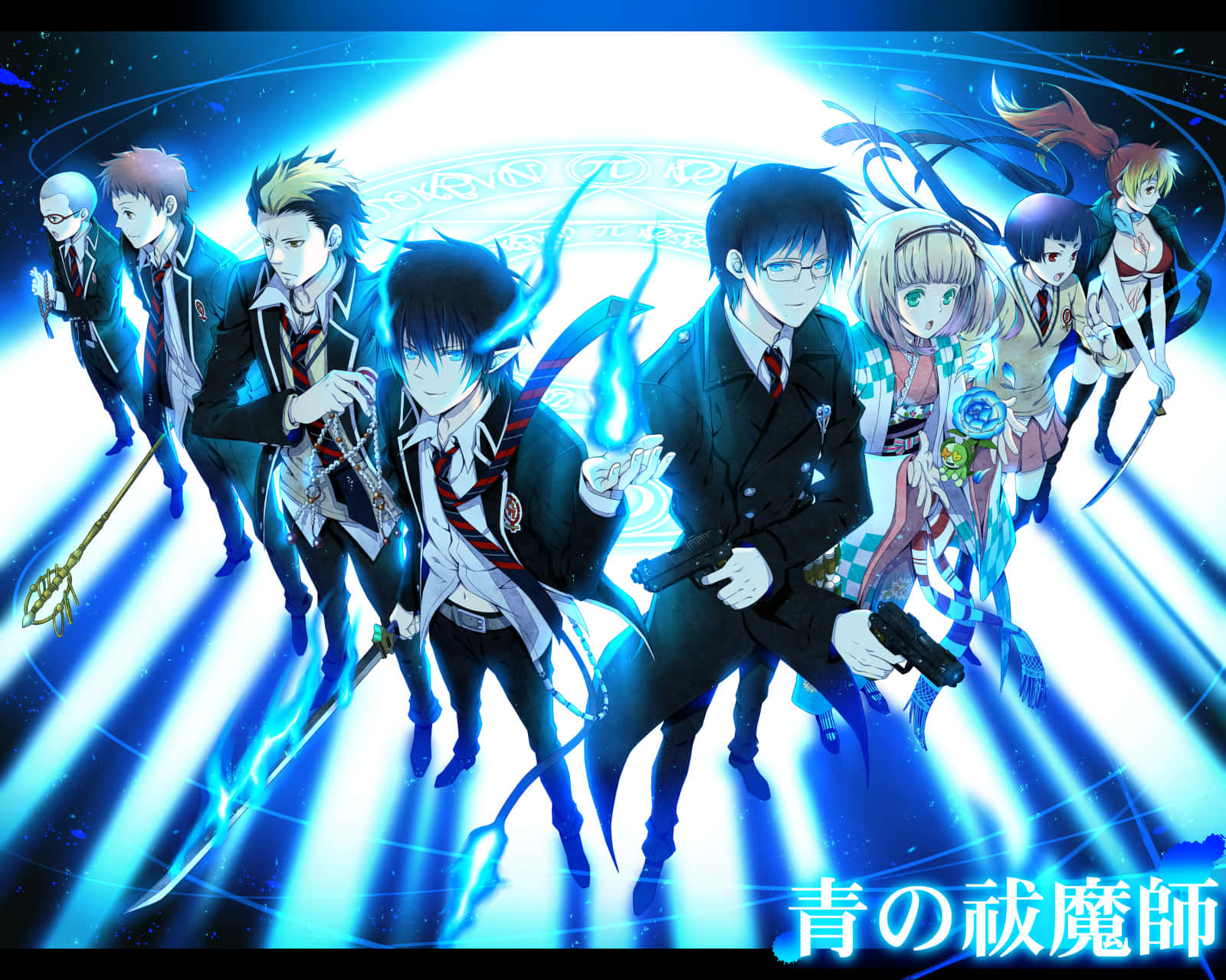 Blue Exorcist, characters, school uniforms, HD Desktop Wallpaper