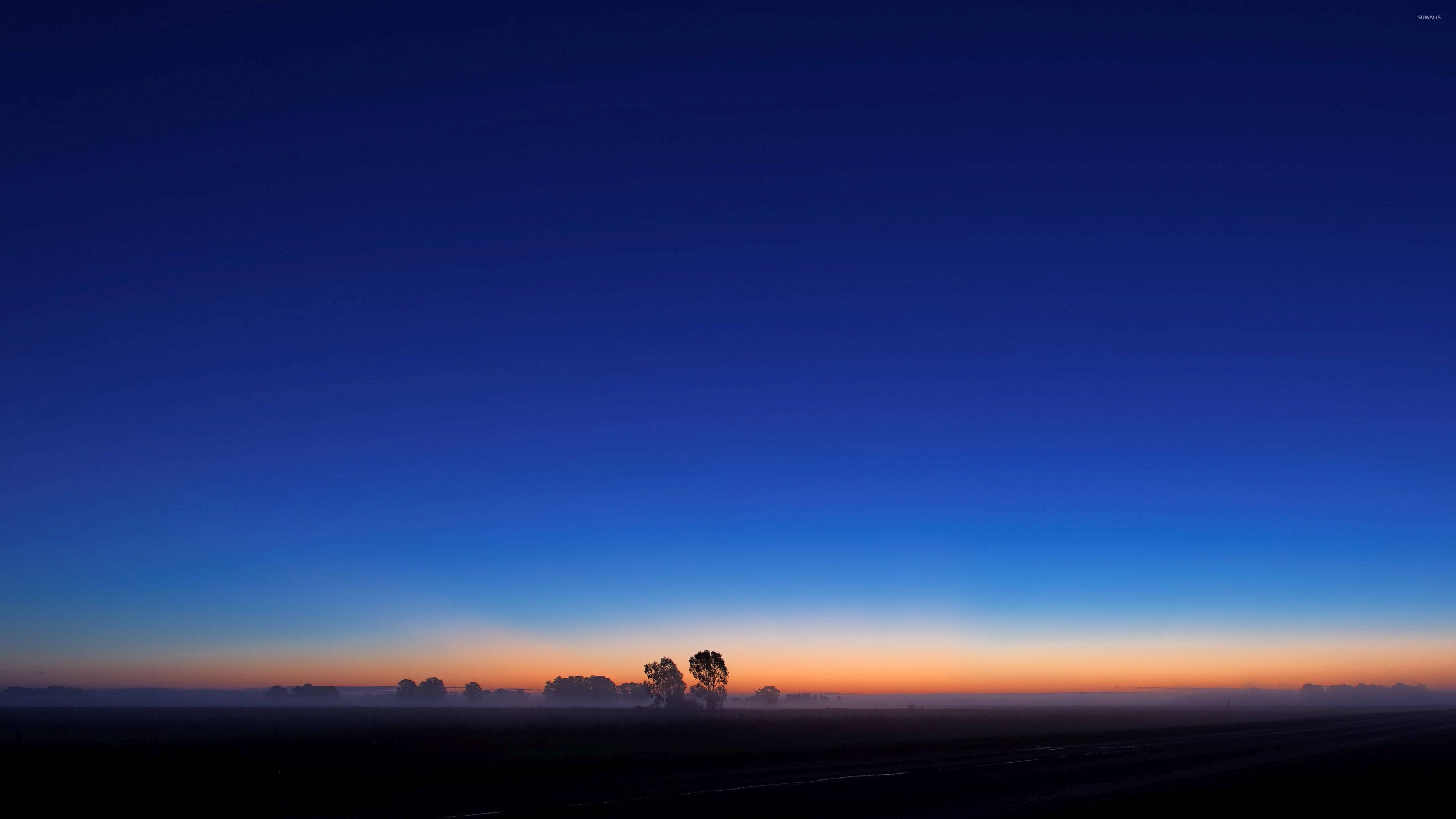 Blue Sunrise, gradient sky, deep blue, 4K Desktop Wallpaper