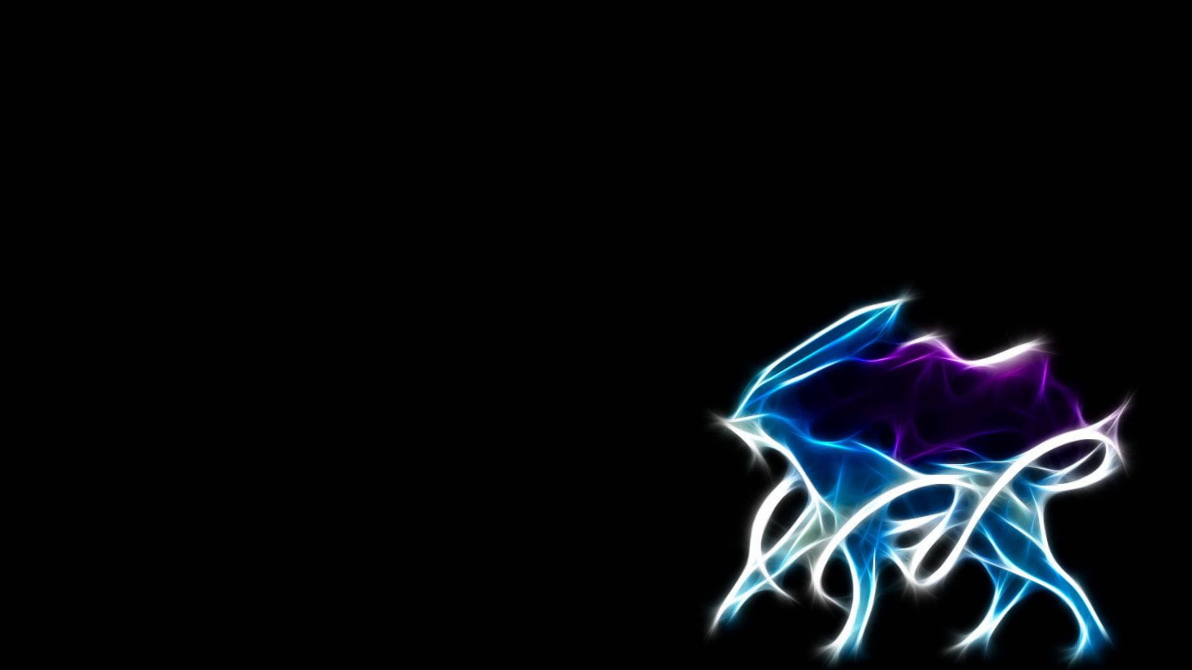blue fire flames, glowing blue, purple abstract fractal creature, 4K Desktop Wallpaper