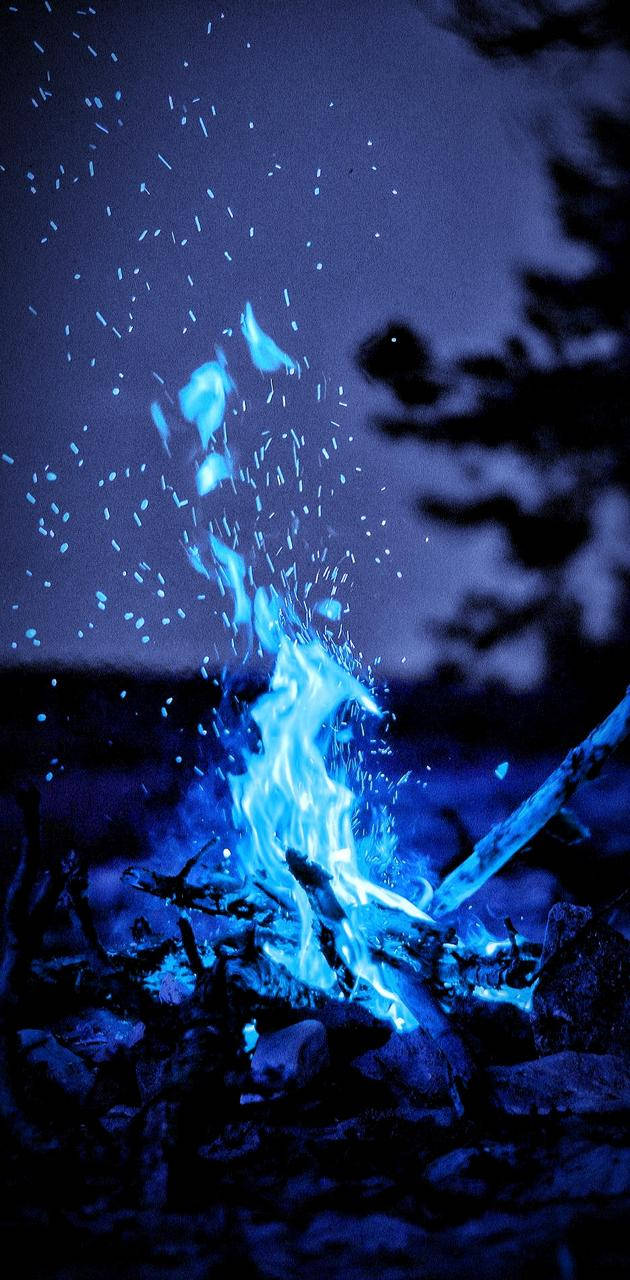 iPhone, Blue Fire, campfire, HD Phone Wallpaper