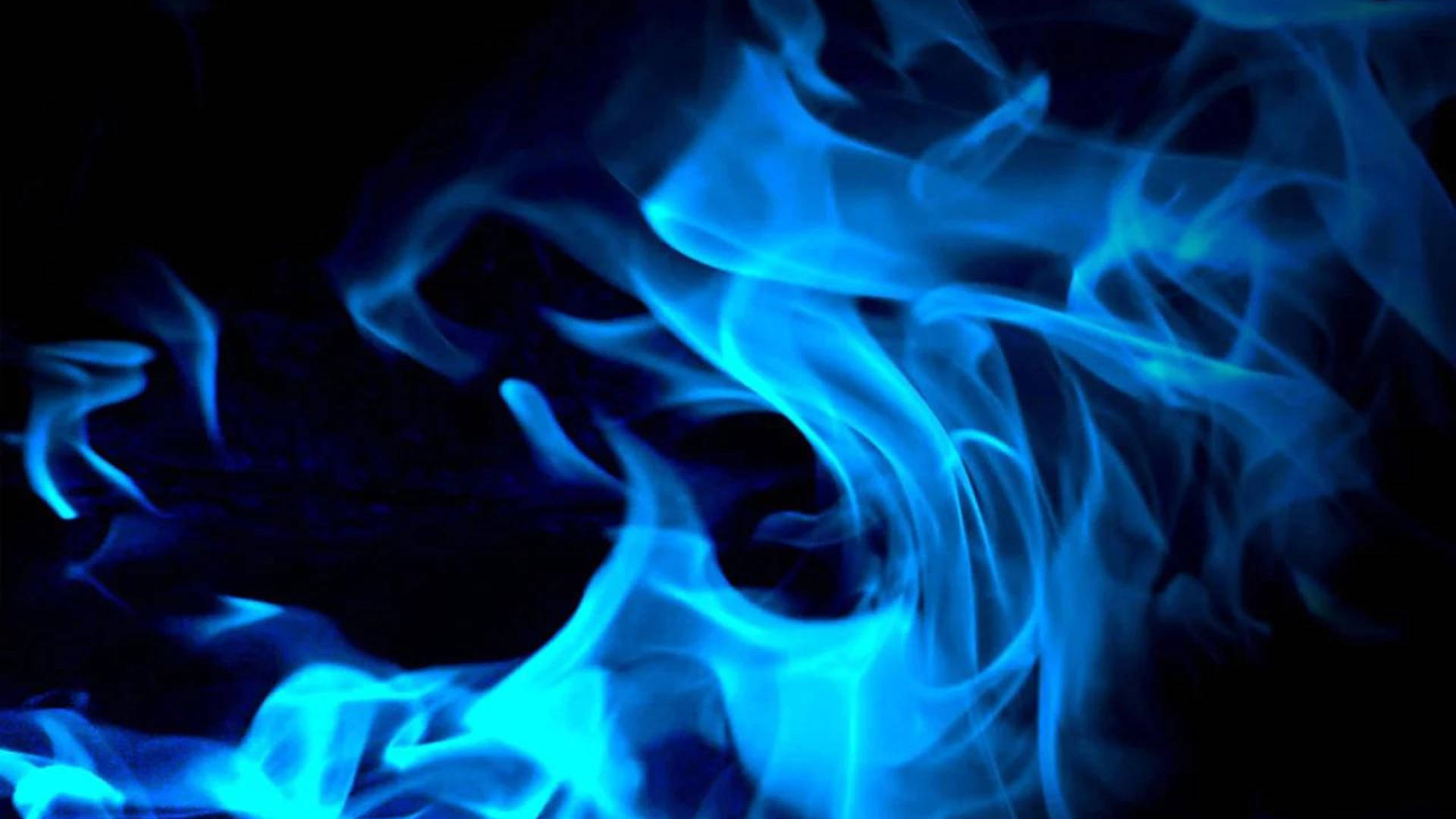 Blue Flames, vibrant blue flames, deep black background, Full HD Desktop Wallpaper
