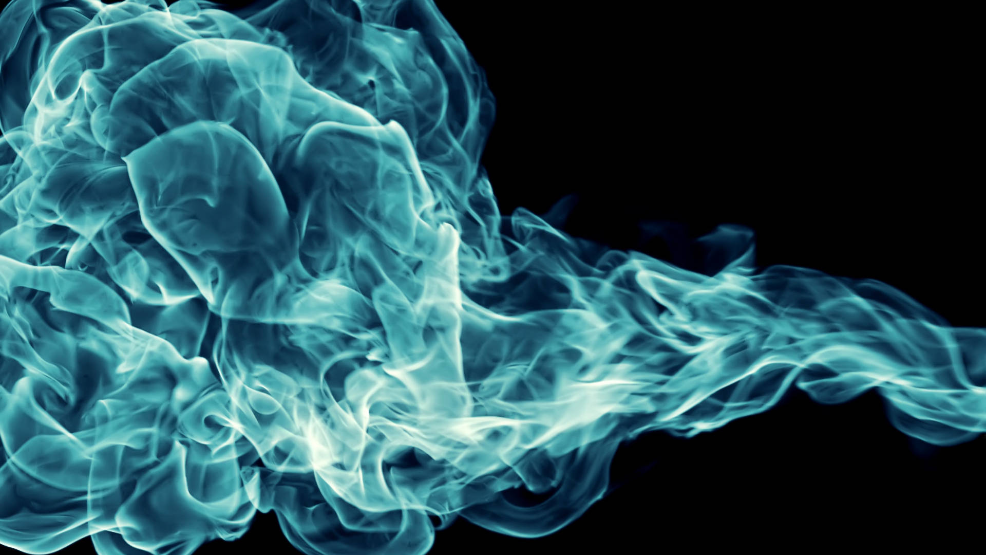 Blue Flames, cyan flames, black background, Full HD Desktop Wallpaper
