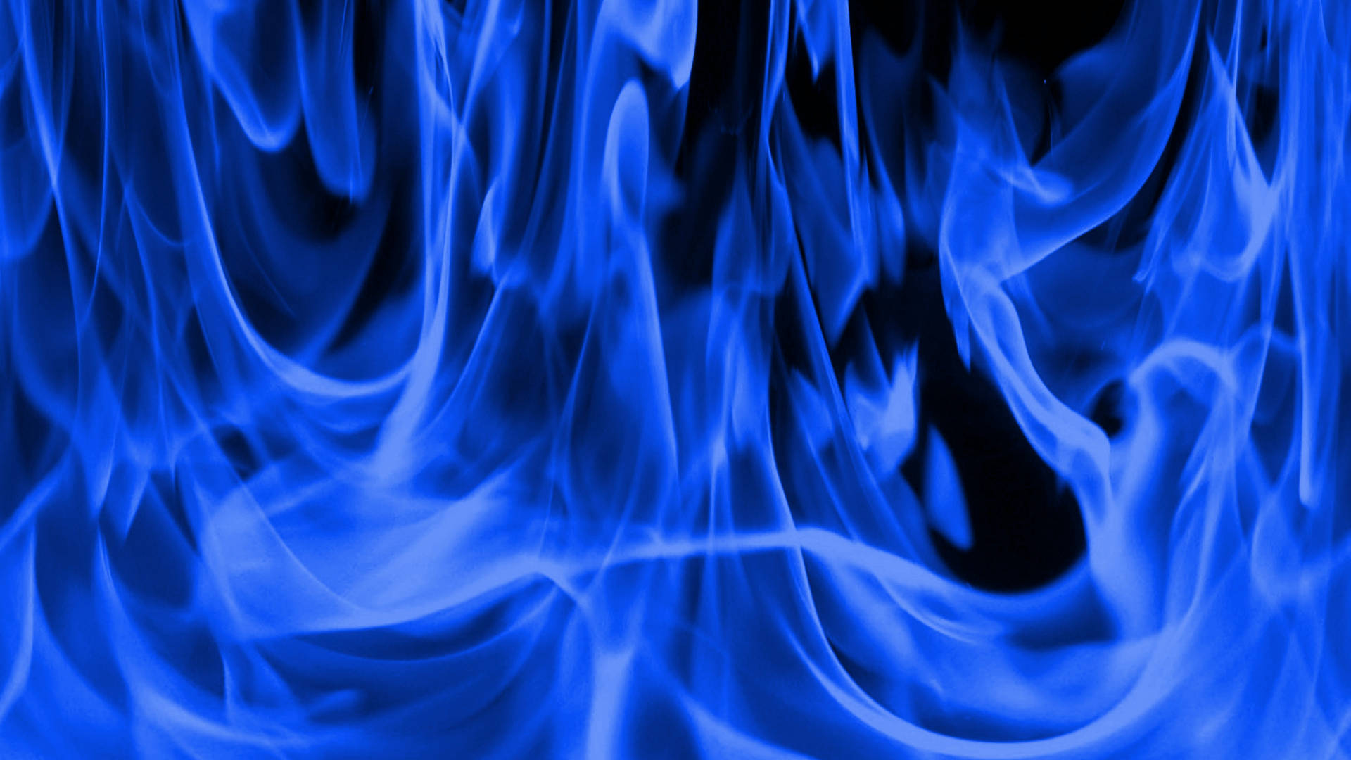 Blue Flames Bright, vibrant blue flames, stark black background, Full HD Desktop Wallpaper