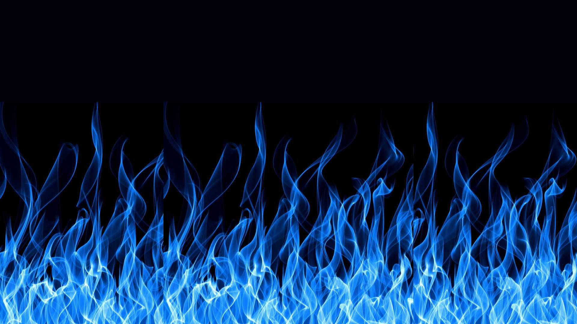 Blue Flames Fire, blue flames, stark black background, Full HD Desktop Wallpaper