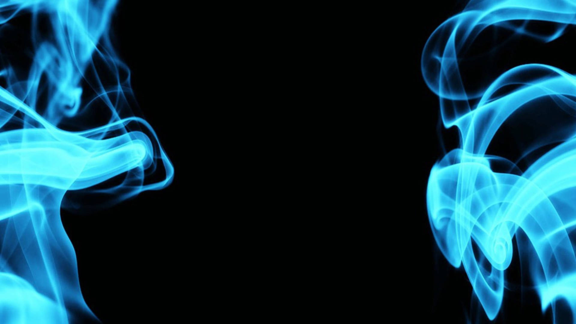 Blue Flames, black, vivid blue smoke, Full HD Desktop Wallpaper