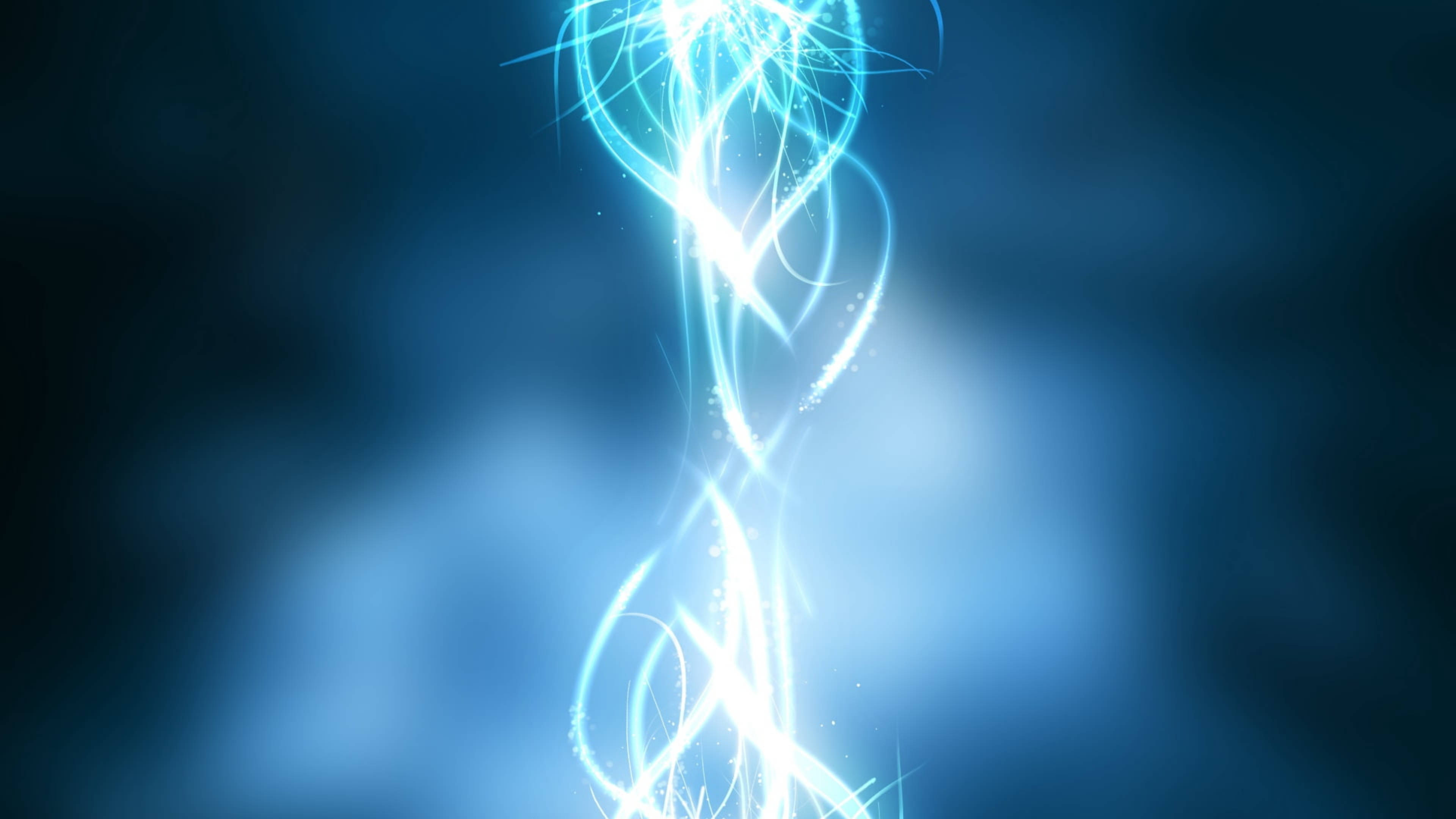 mystical blue flames, glowing blue energy vortex, dark gradient background, 4K Desktop Wallpaper