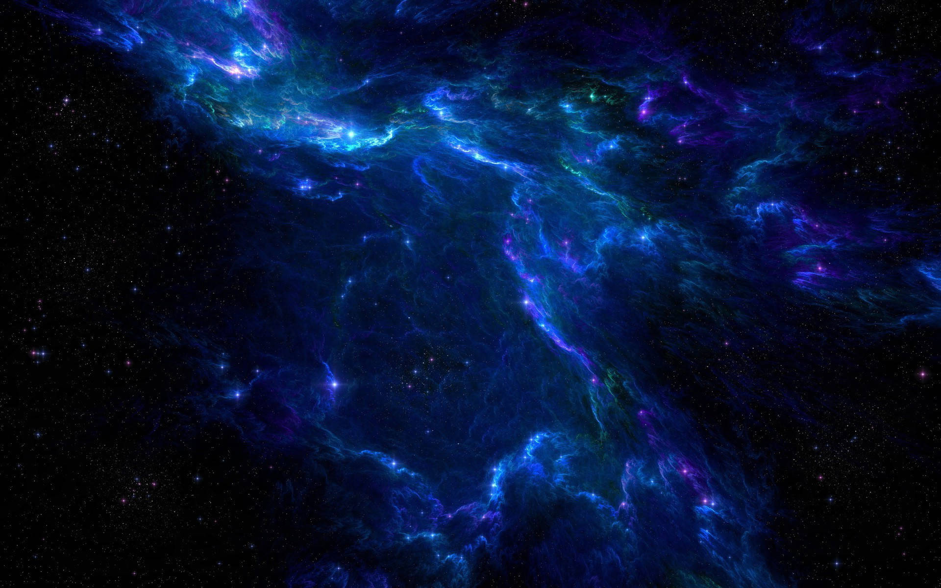 Blue Galaxy, electric blues, purples, Full HD Desktop Wallpaper