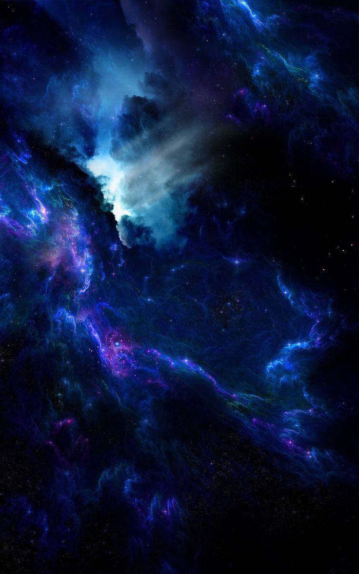 Blue Galaxy, electric blues, purples, SD Phone Wallpaper