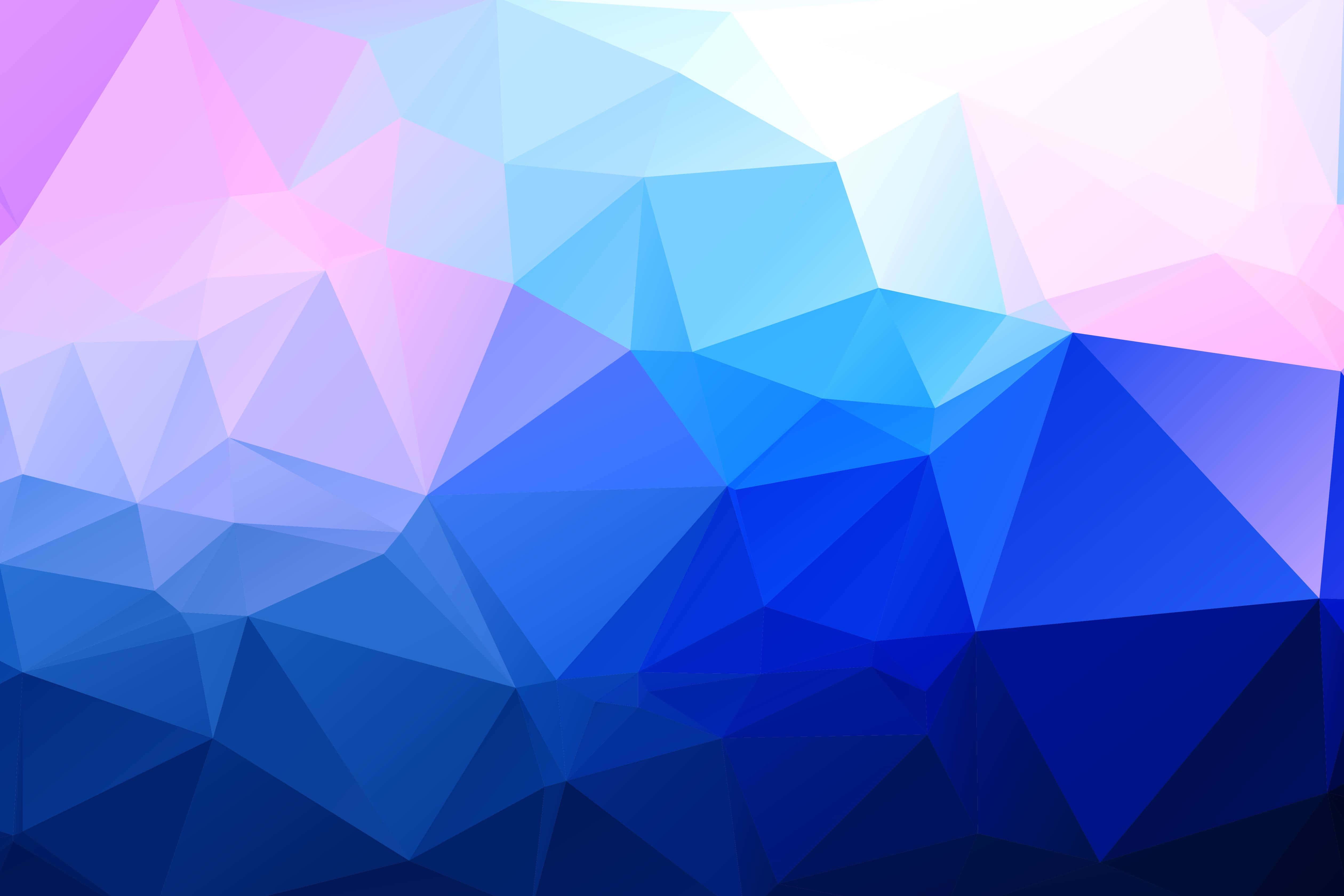blue geometric, vibrant abstract, gradient of blue and pink, 4K Desktop Wallpaper