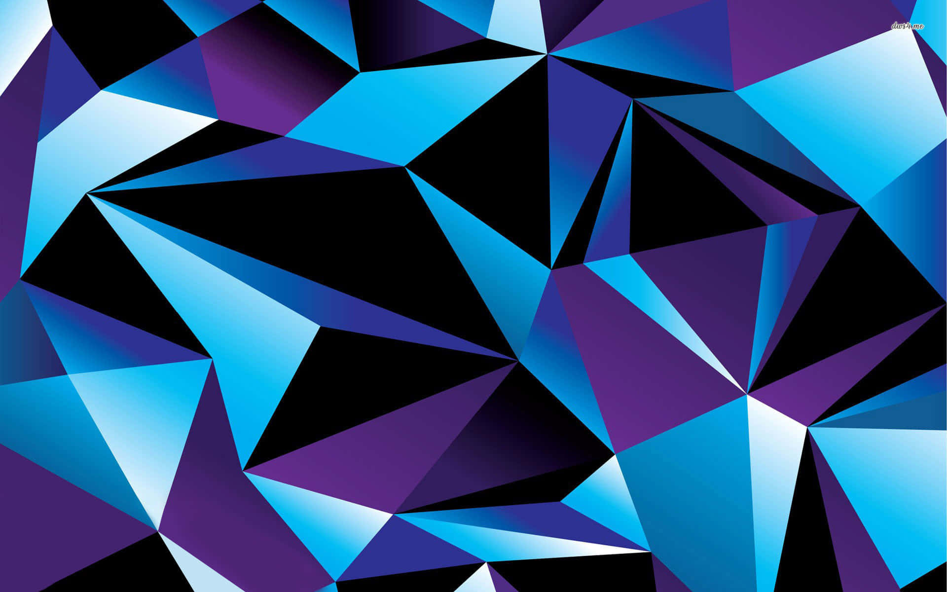 blue geometric, sharp blue, purple triangles, Full HD Desktop Wallpaper