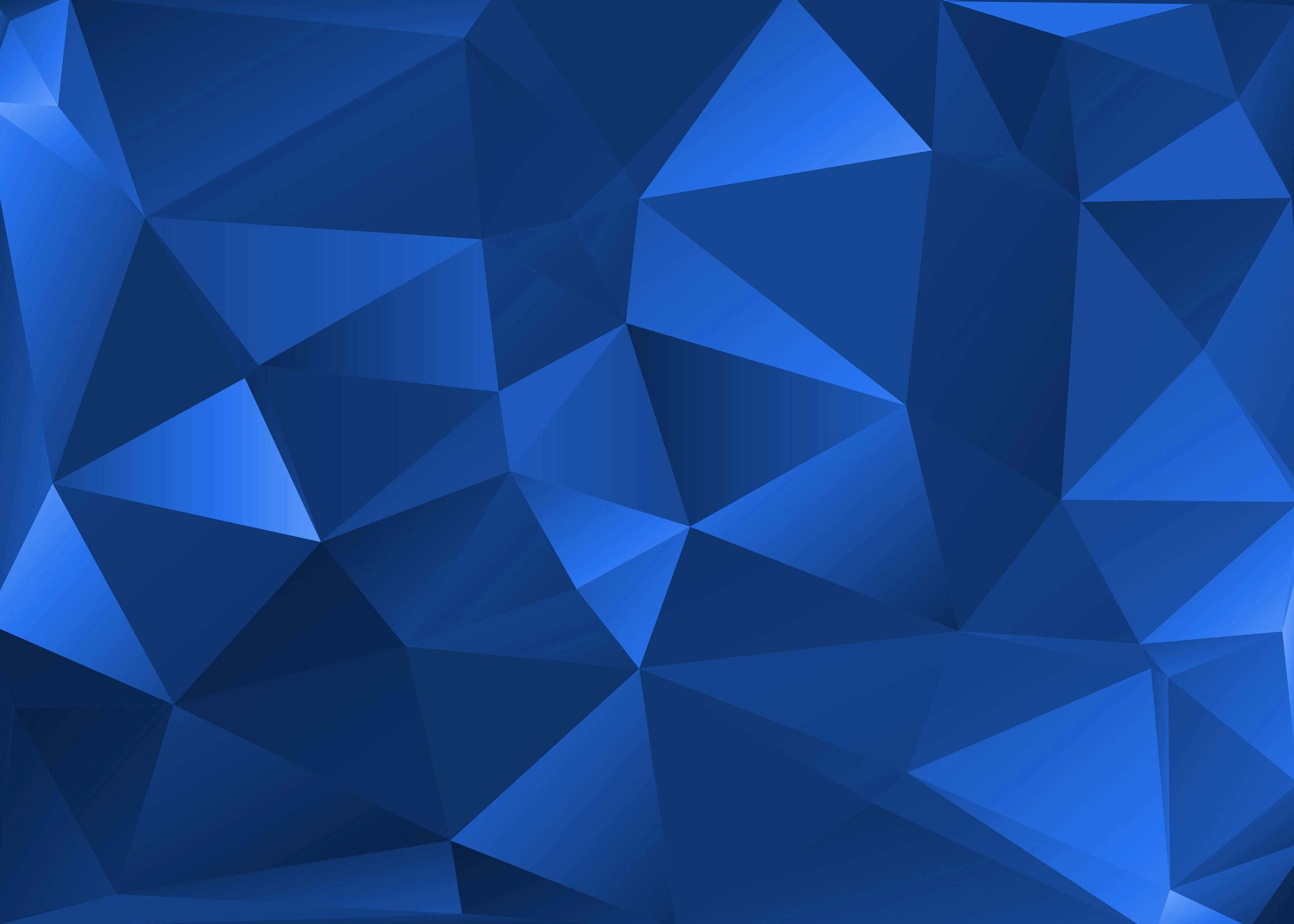 Blue Geometric, blue triangles, gradient shading, 2K Desktop Wallpaper