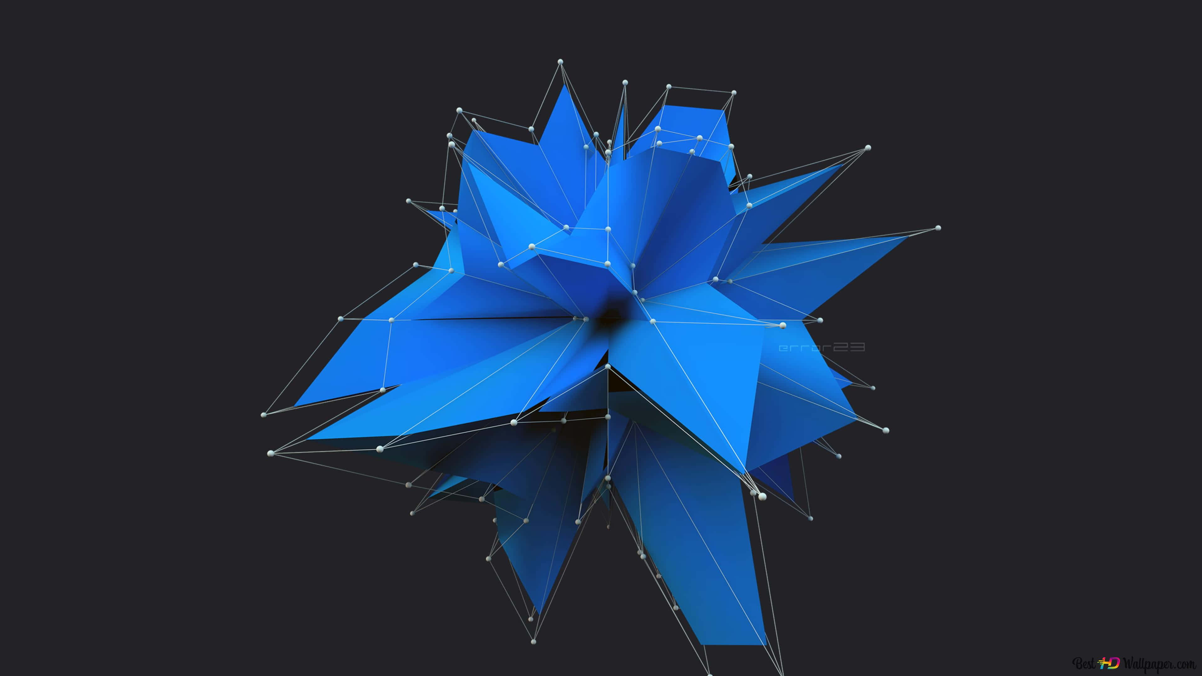 Blue Geometric, vibrant blue, geometric starburst, 4K Desktop Wallpaper
