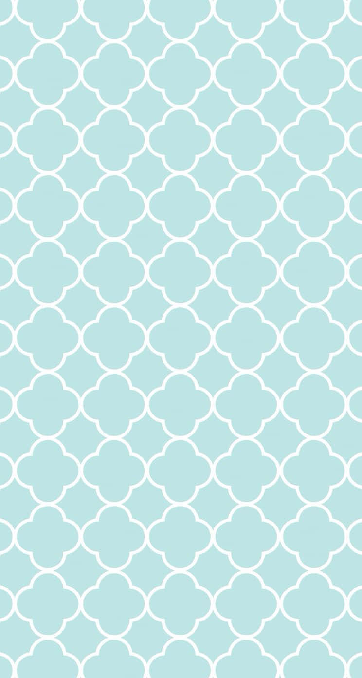 blue girly, quatrefoil pattern, soft mint green, HD Phone Wallpaper