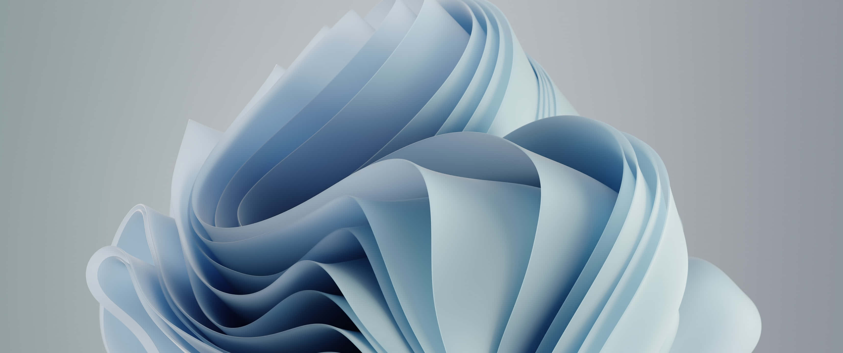 Blue Gray, blue paper-like material, soft gray background, 2K Desktop Wallpaper