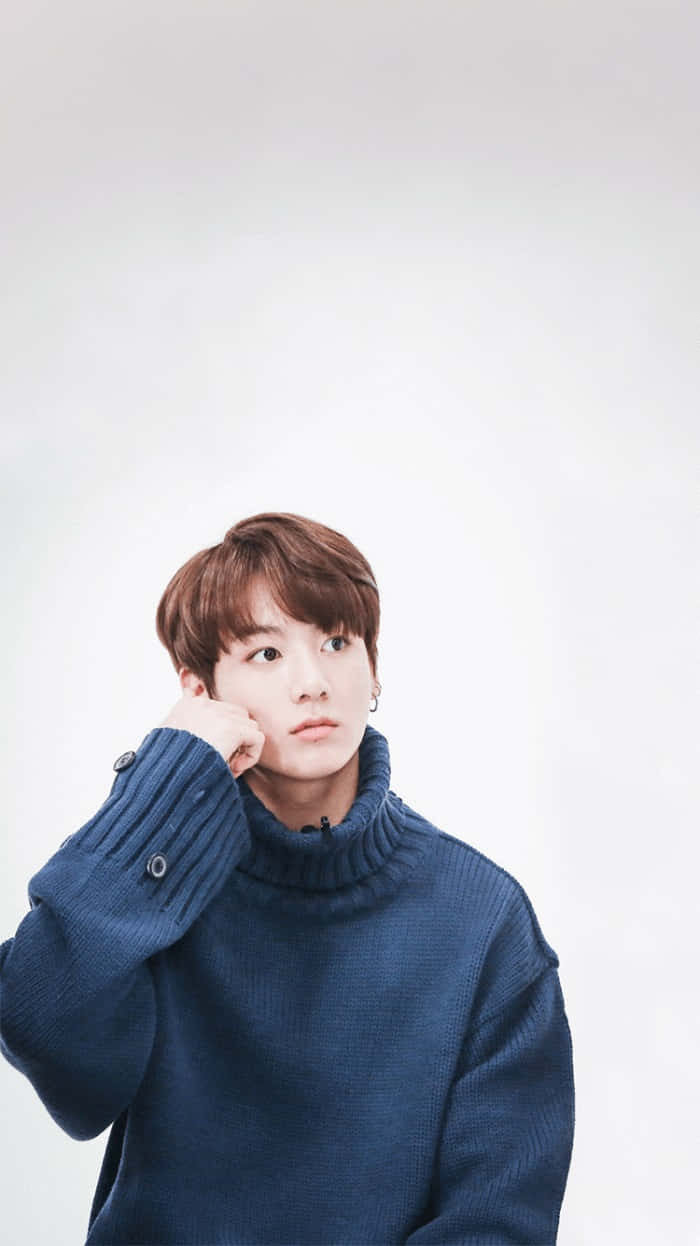 blue sweater, navy blue turtleneck sweater, brown hair, SD Phone Wallpaper