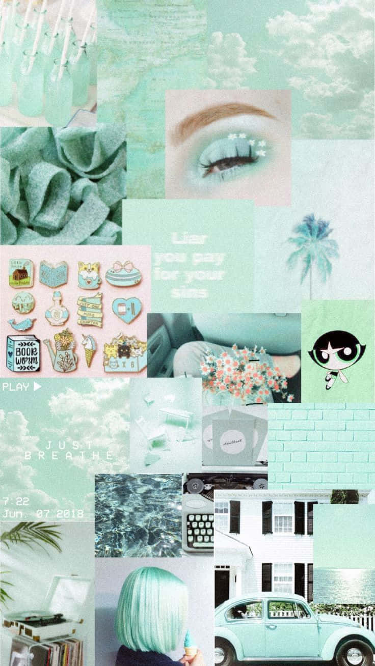 Blue Green Aesthetic, mint green, pastel aesthetic, HD Phone Wallpaper