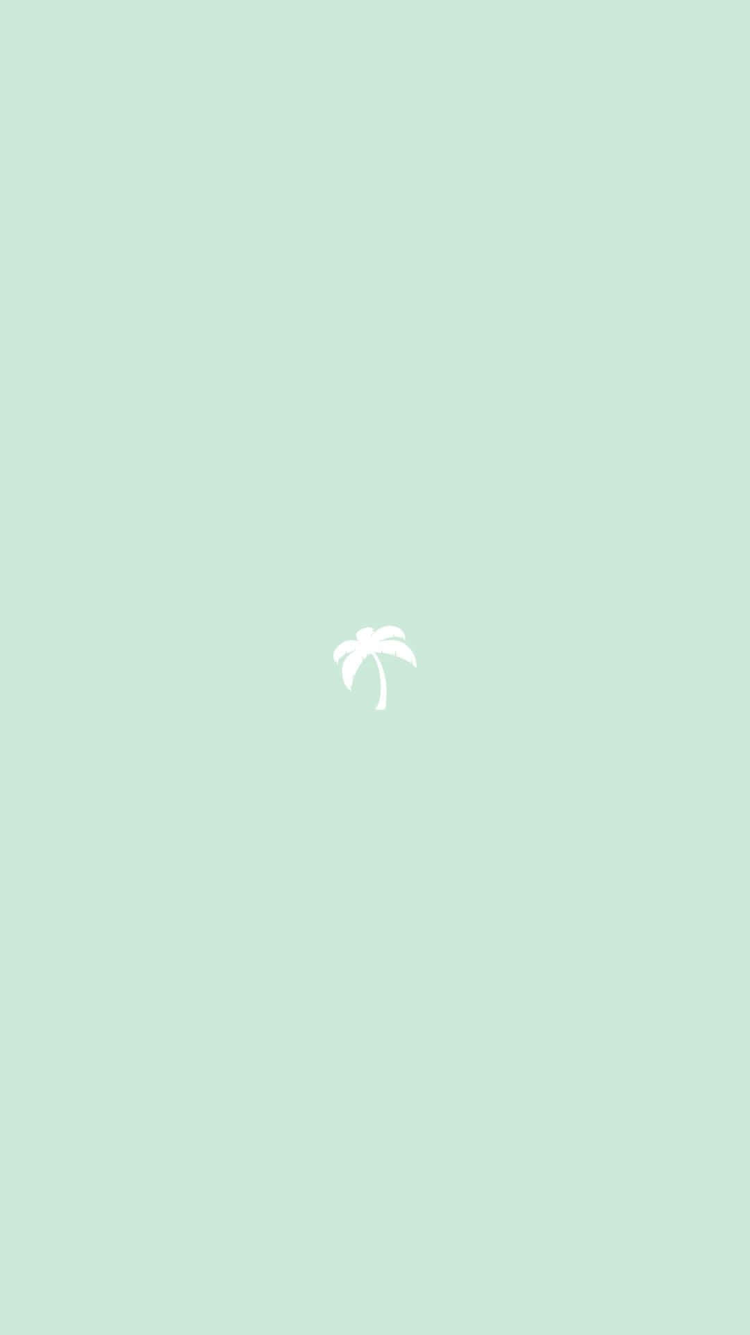 Blue Green Aesthetic, palm tree, white, Full HD Phone Wallpaper