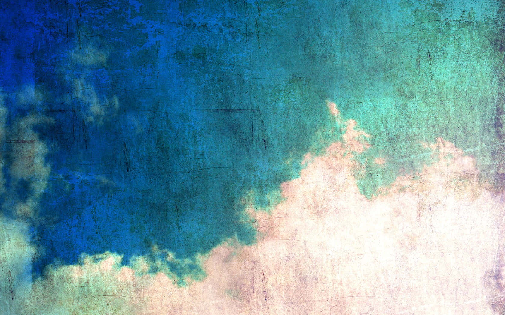 blue grunge, deep blue teal, soft pink clouds, HD Desktop Wallpaper