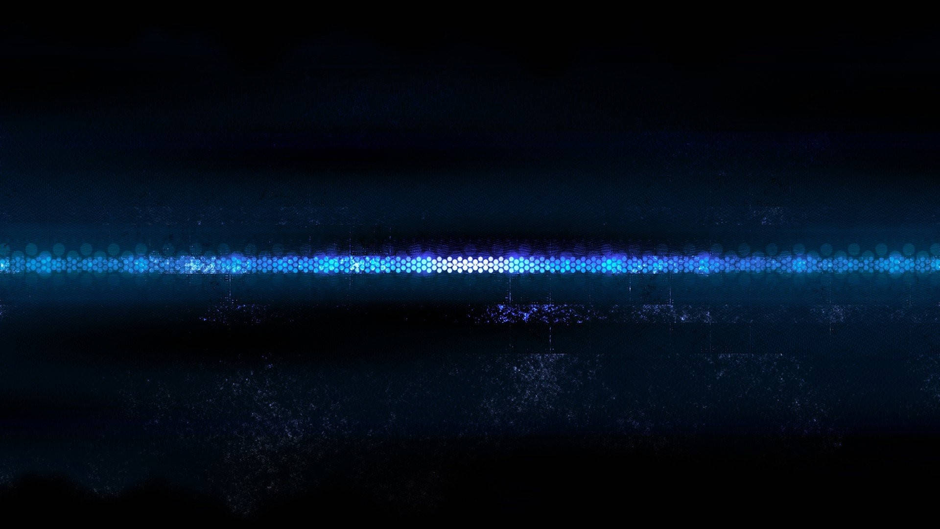 glowing blue hexagonal light streak, dark cosmic void, faint stars, Full HD Desktop Wallpaper