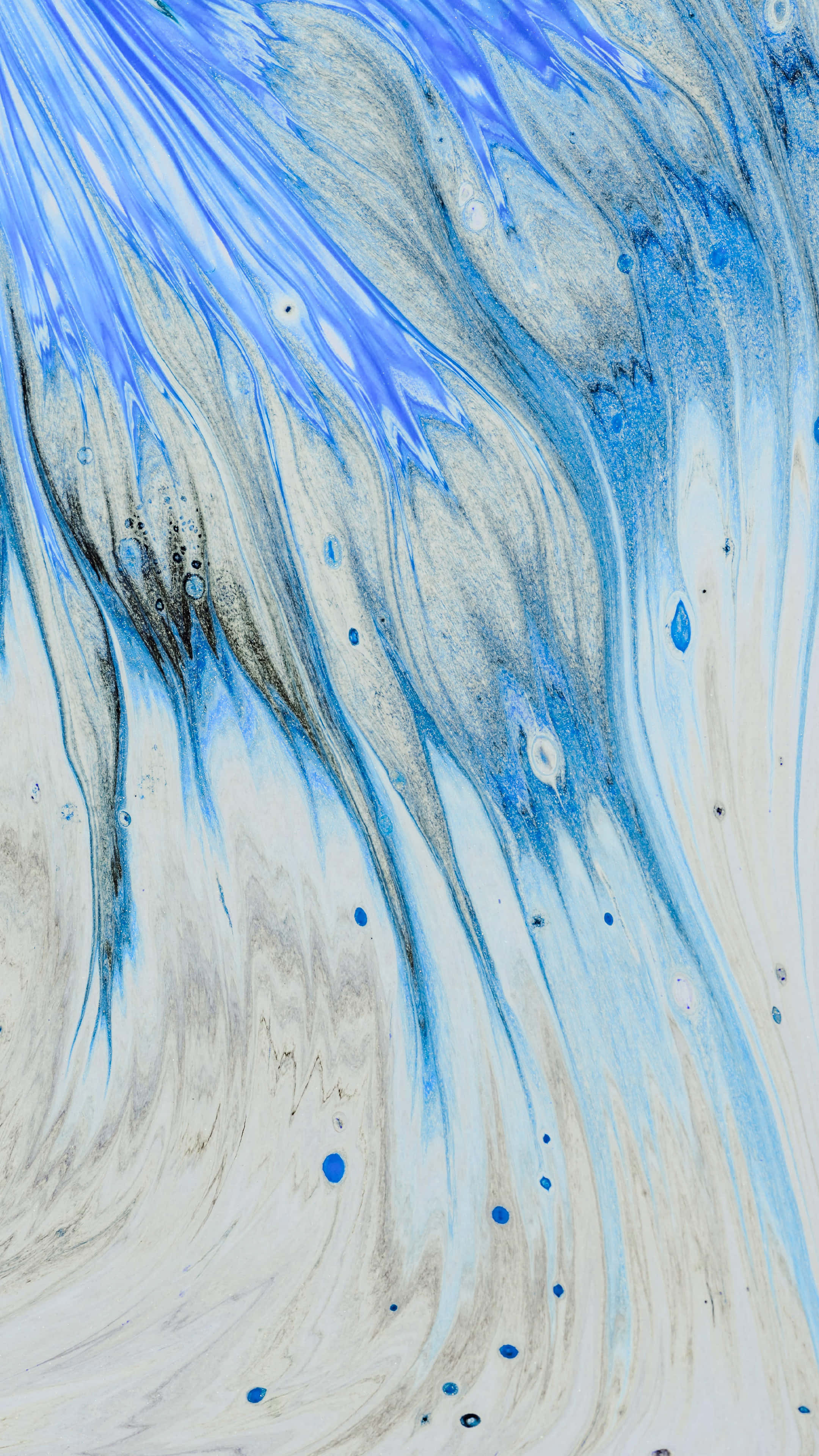 electric blue, charcoal ink, creamy white canvas, 4K Phone Wallpaper