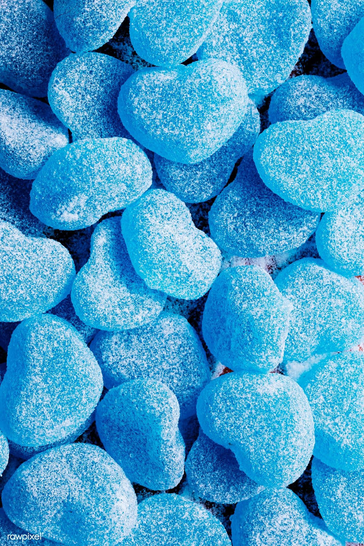 Blue Hearts, candy aesthetic, vibrant blue, HD Phone Wallpaper