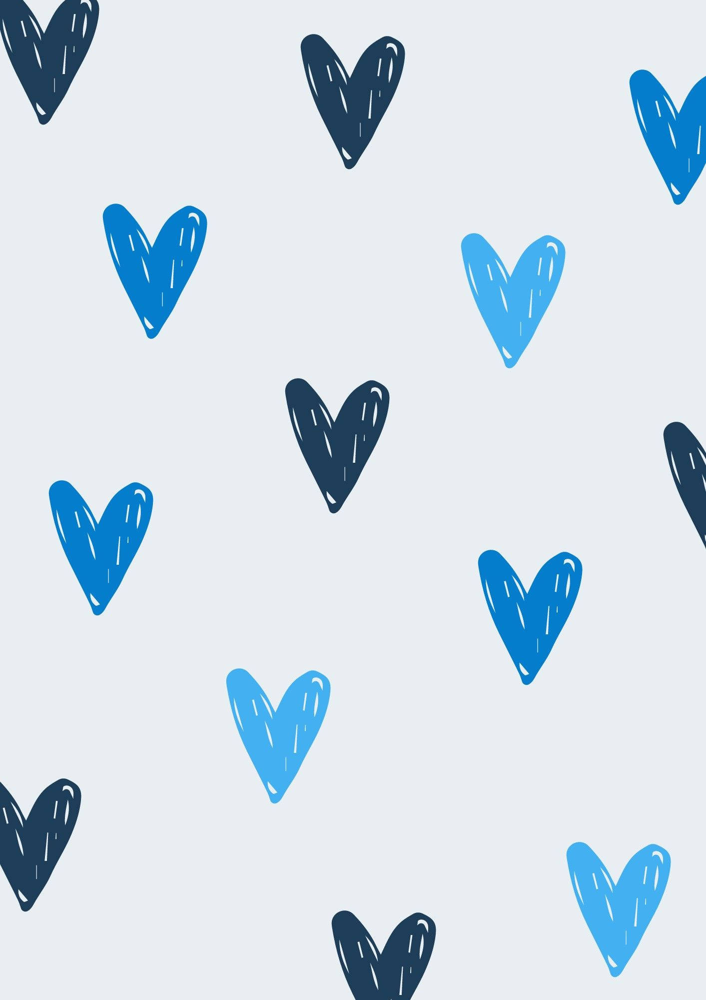 blue heart, pastel blue heart, soft gray background, Full HD Phone Wallpaper