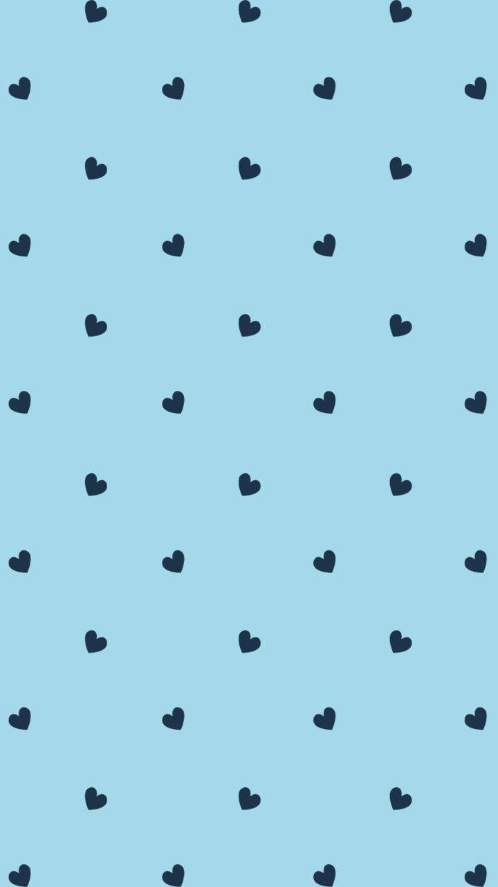 navy blue heart pattern, soft blue background, dark navy hearts, HD Phone Wallpaper