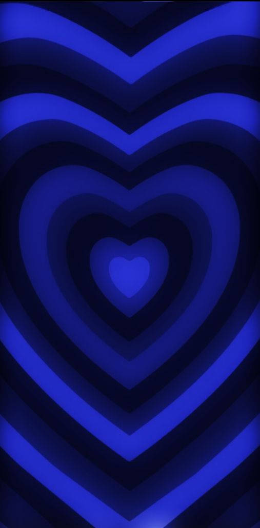repetitive blue hearts, vibrant concentric blue hearts, hypnotic digital pattern, SD Phone Wallpaper