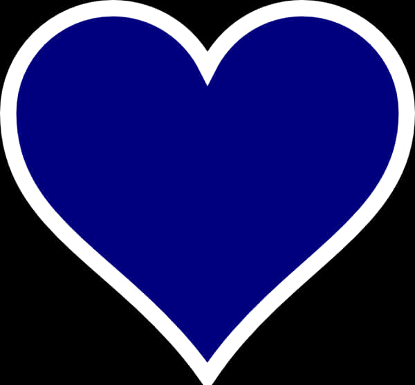 Blue Heart, royal blue, crisp white outline, SD Desktop Wallpaper