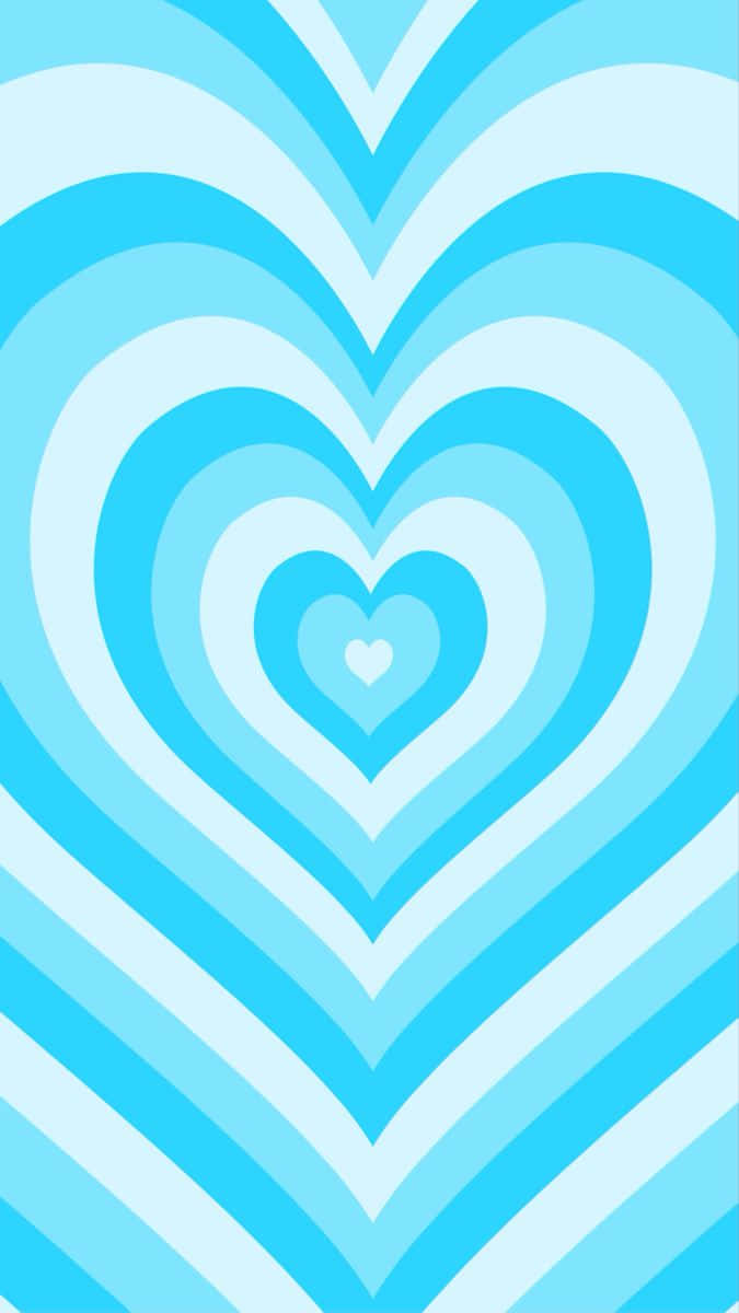 Blue Heart, nested hearts, varying shades of blue, SD Phone Wallpaper