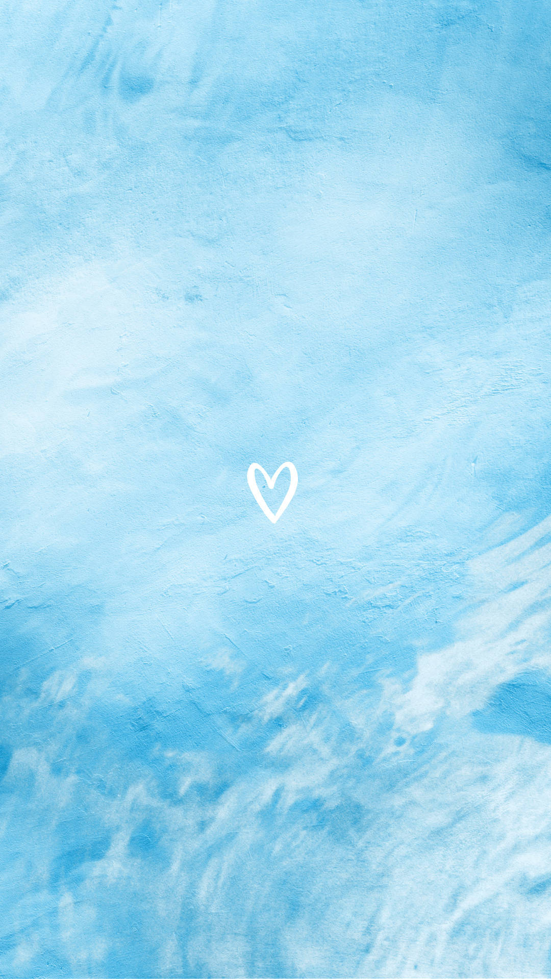 Blue Heart, cloud, white heart, Full HD Phone Wallpaper